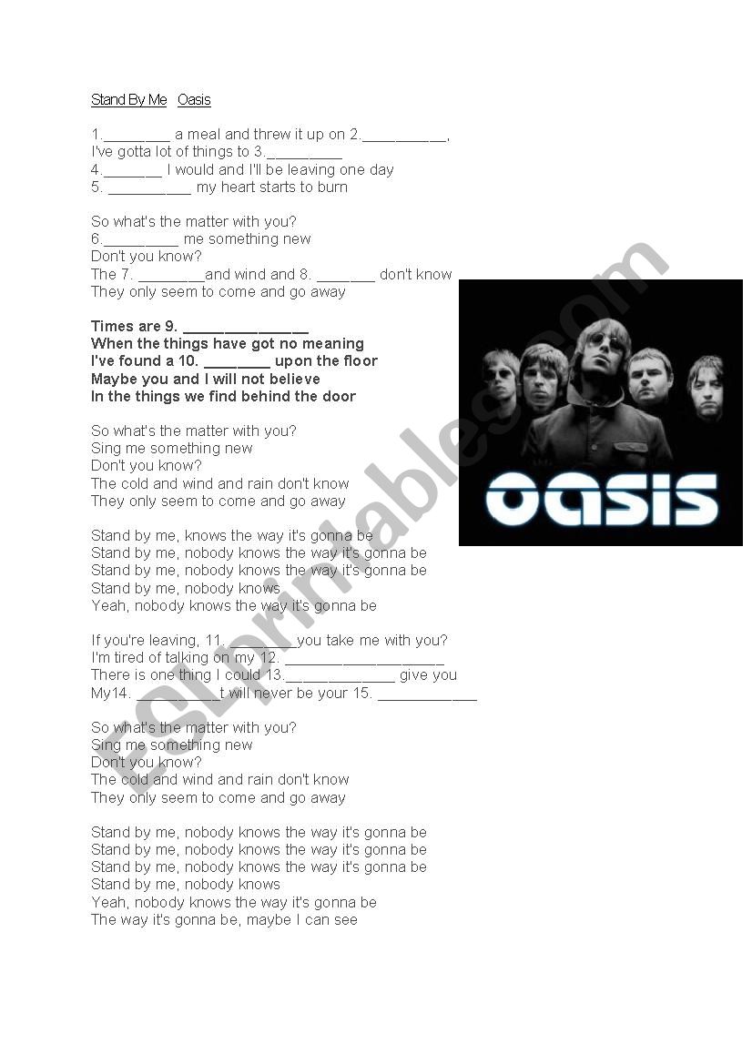 Song activity Stand by me - Oasis