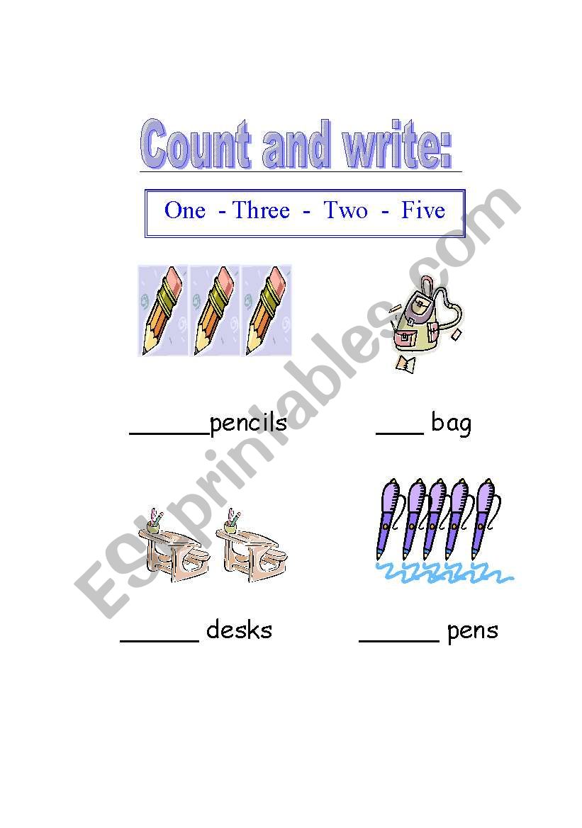 numbers worksheet