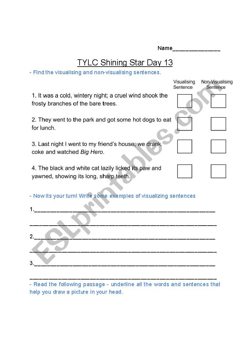 Identifying Visual Language and Visualising Sentences