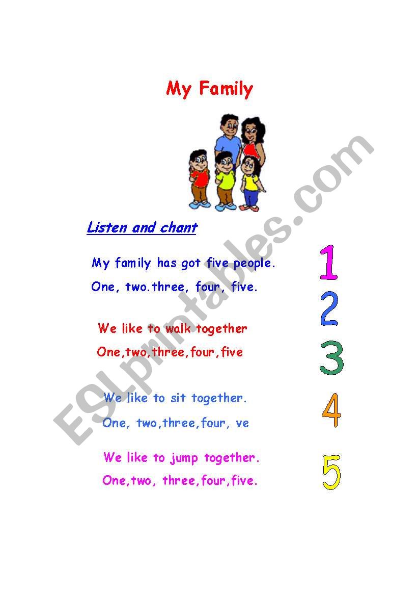 family song worksheet