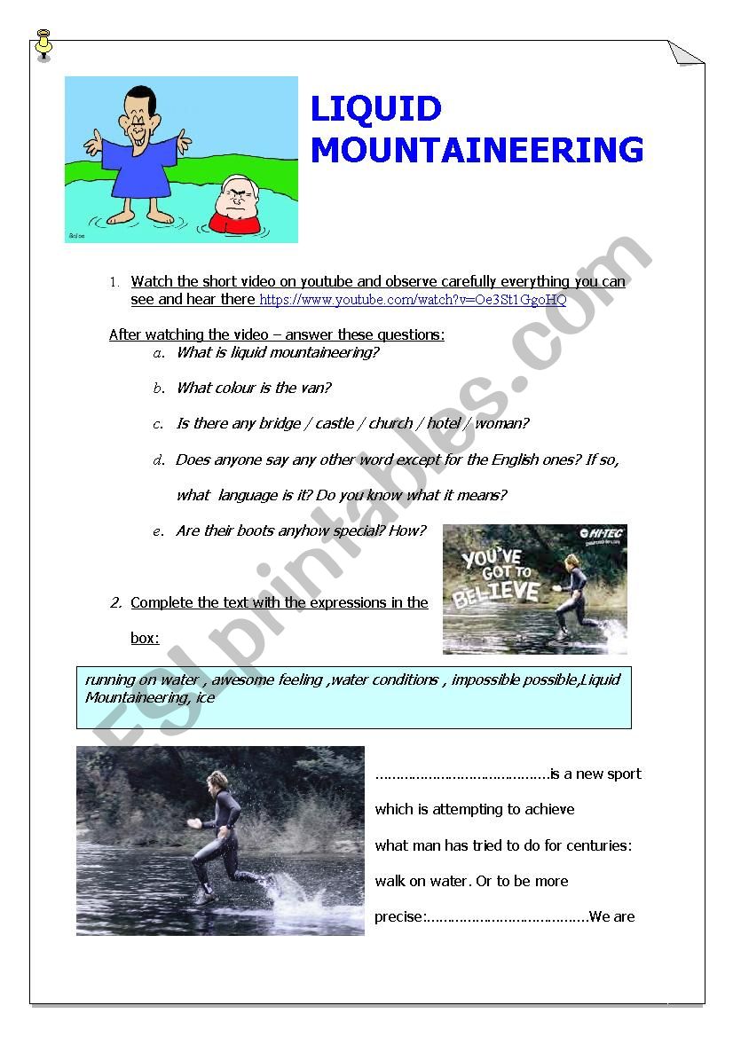 Challenging sport worksheet