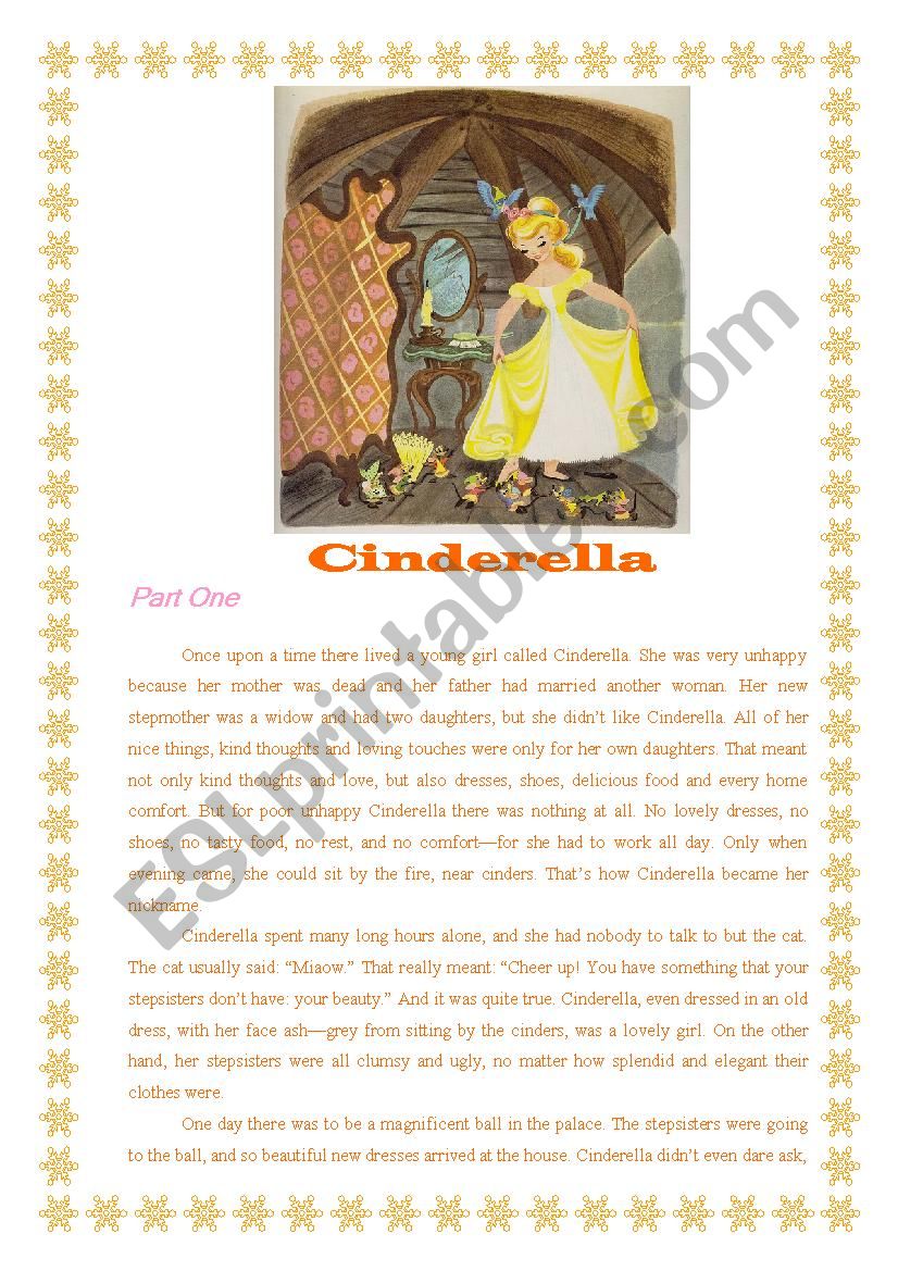 Cinderella worksheet