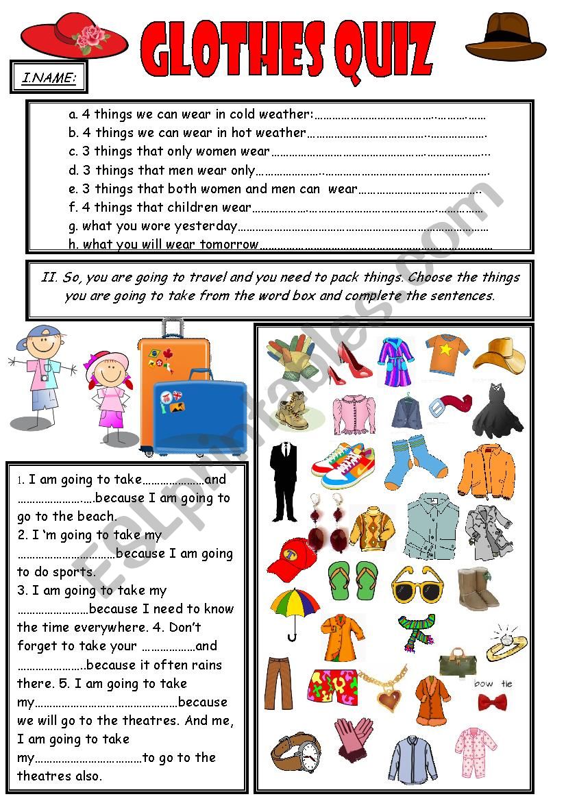 Clothes quiz. - ESL worksheet by nurikzhan