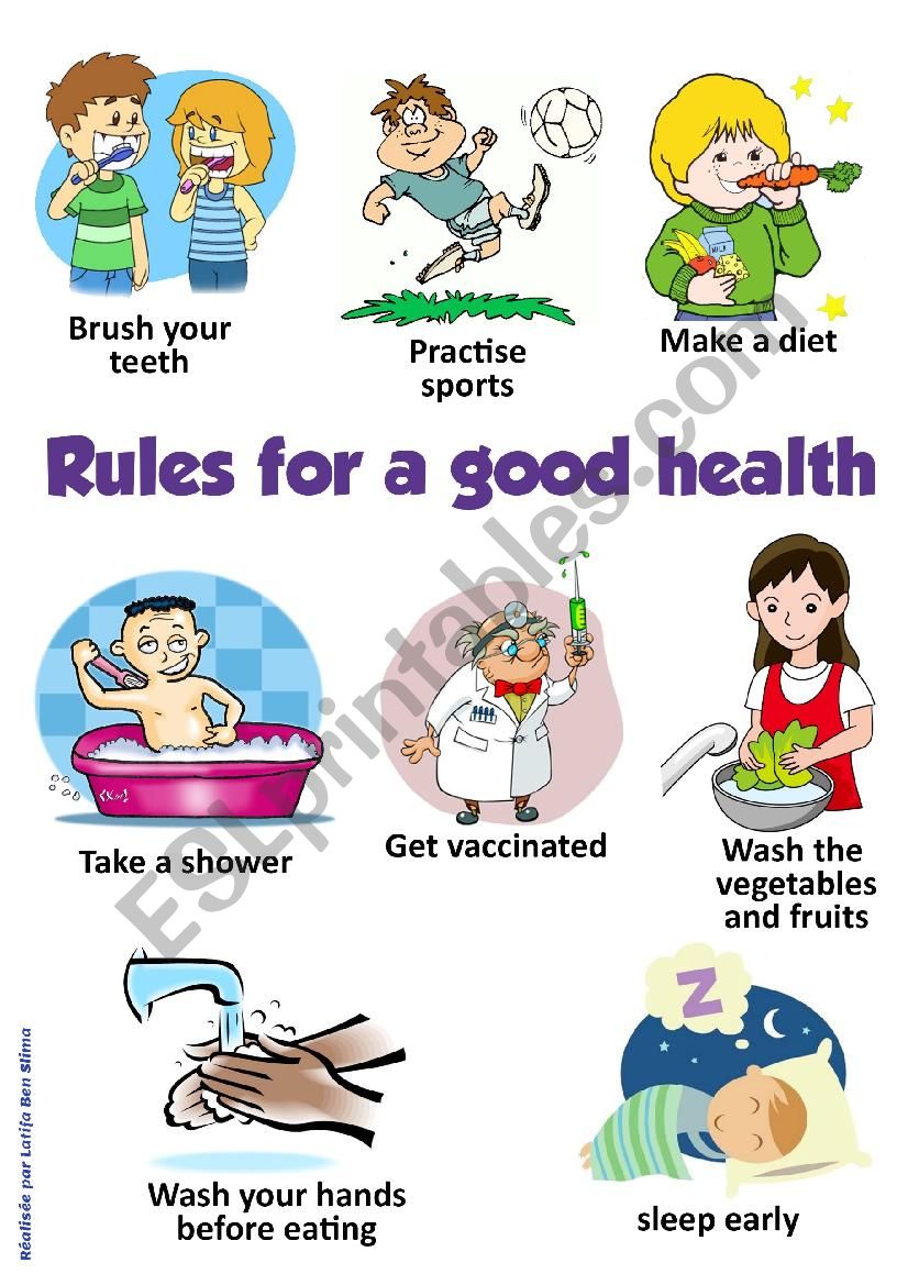 Rules for a good health worksheet