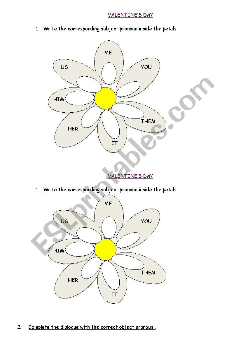 Valentines day worksheet