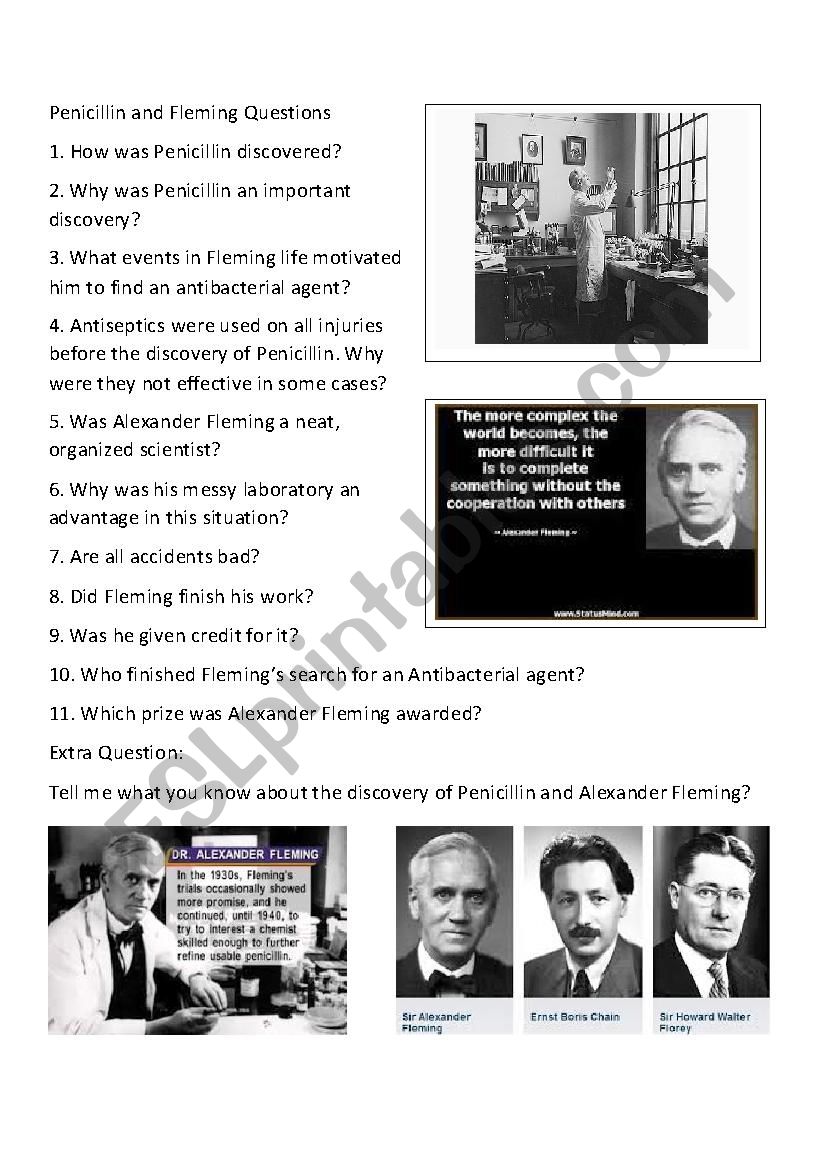 Penicillin and Alexander Fleming Questions and Answers
