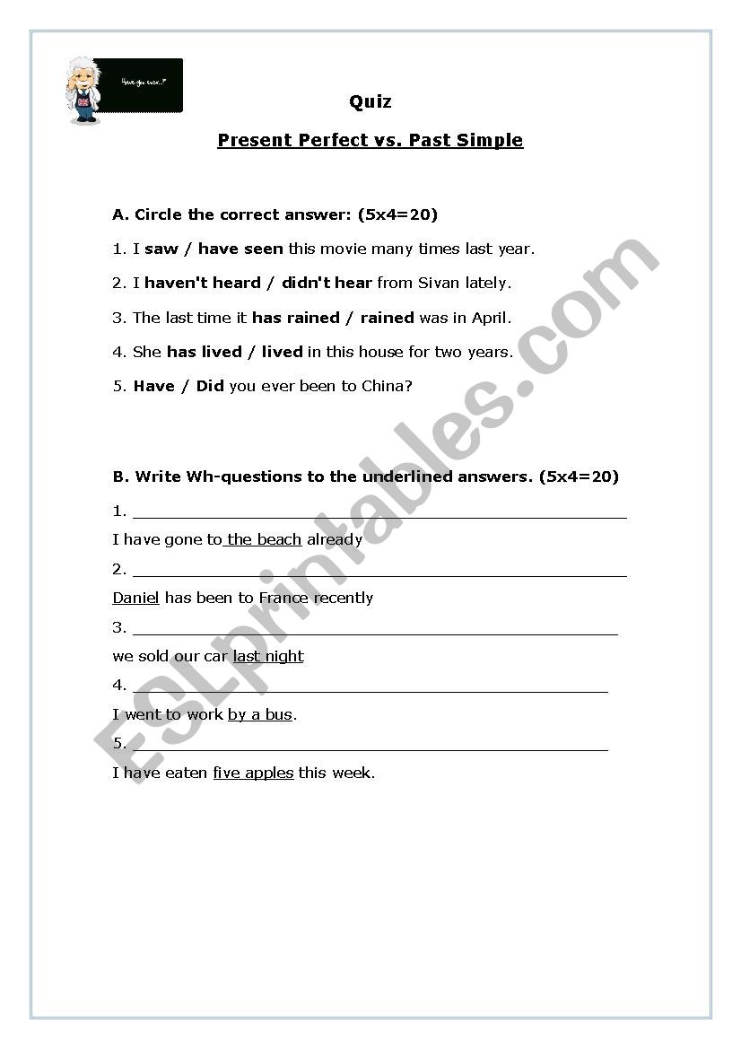 Present Perfect Vs Past Simple