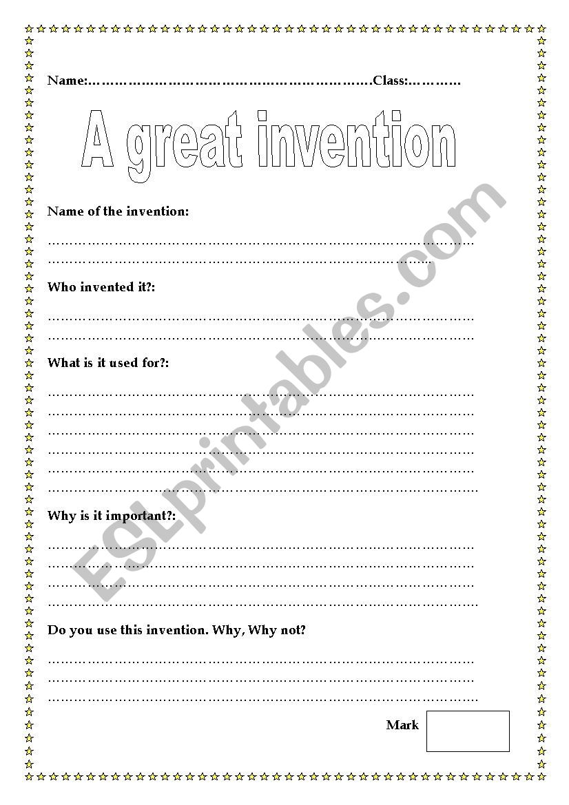  a great invention worksheet