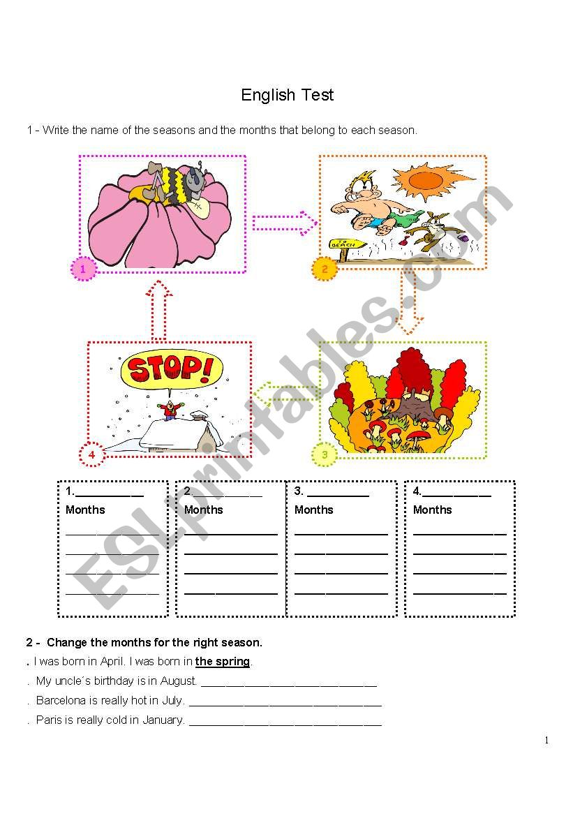 Test 2nd Grade worksheet