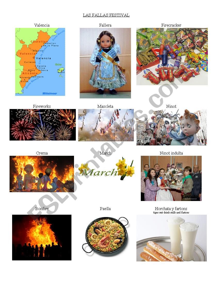 las fallas festival - vocabulary 