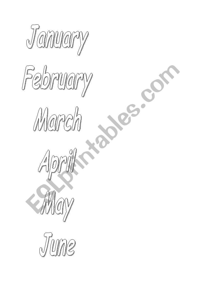 colour the names of the months