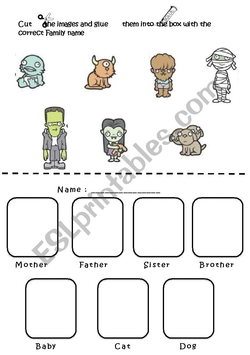 Monster Family Tree worksheet