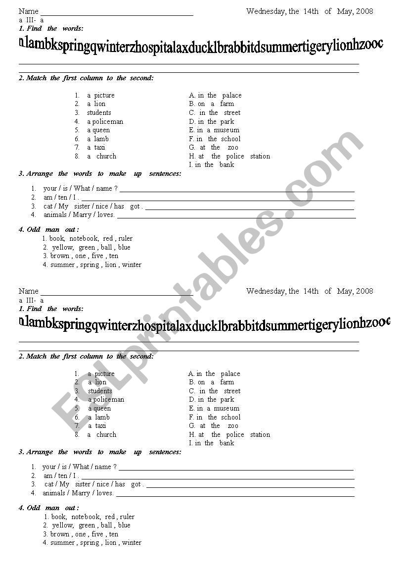 workseet worksheet