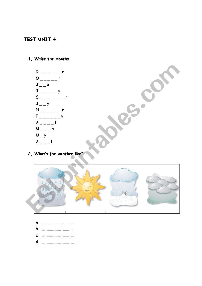 Revision months-seasons-weather