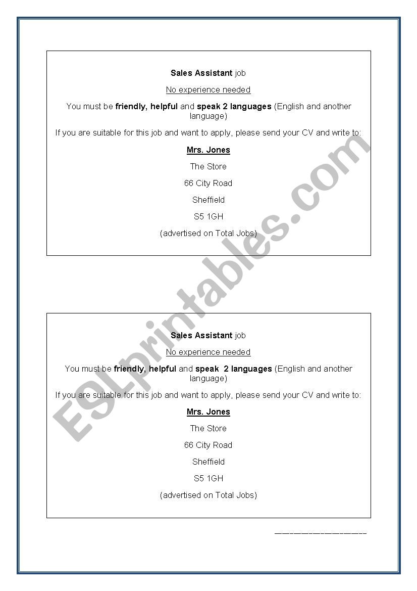 Writing A Formal Job Application Letter, Complete Lesson Layout And  Materials: Model Job Ad, Letter, Formal Letter Rules And Letter Writing  Template! - Esl Worksheet By Umayymah