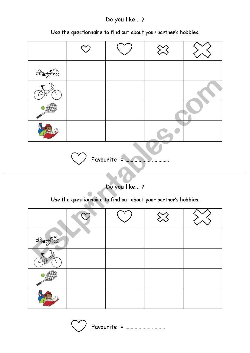 Do you like playing tennis? worksheet