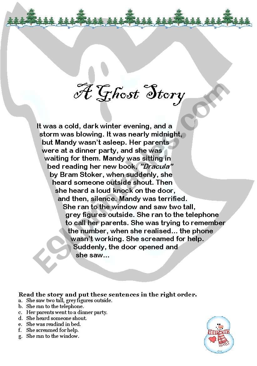 A ghost Story worksheet