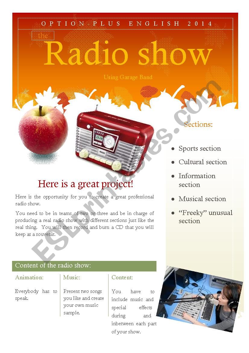 Radio Show worksheet