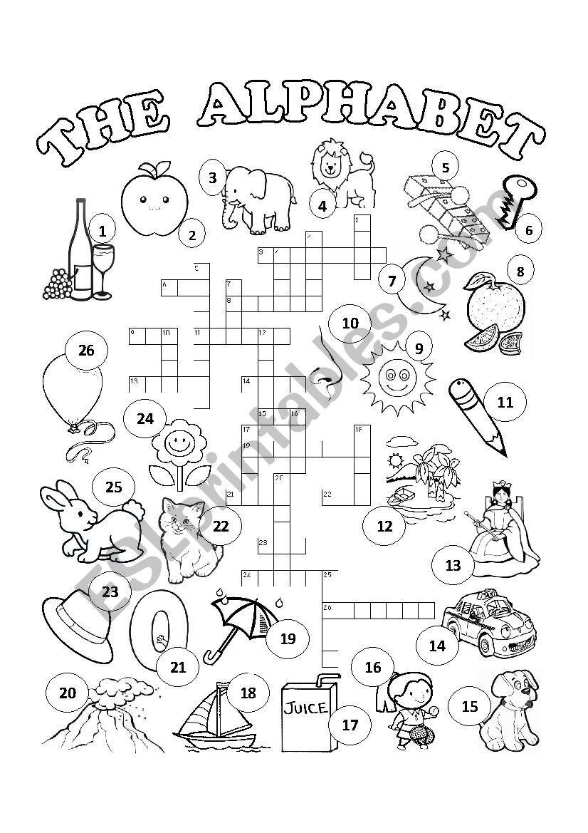 THE ALPHABET CROSSWORD worksheet