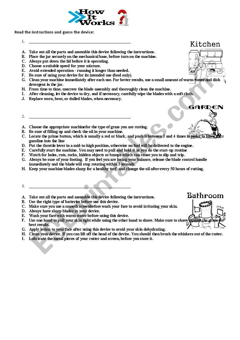 How does it works? worksheet