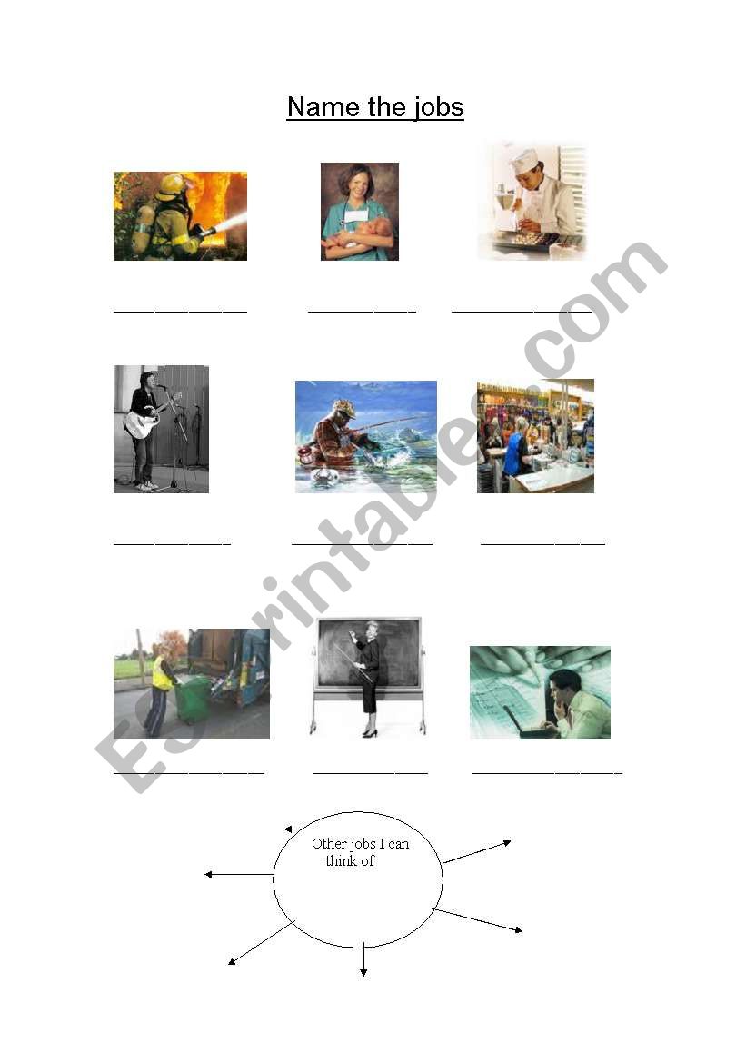 jobs words and pictures  worksheet