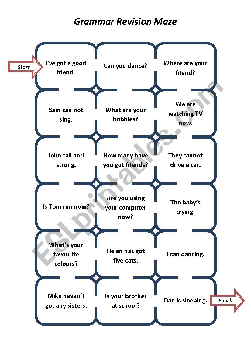 Be, have, can, Present Continuous Grammar Maze.doc