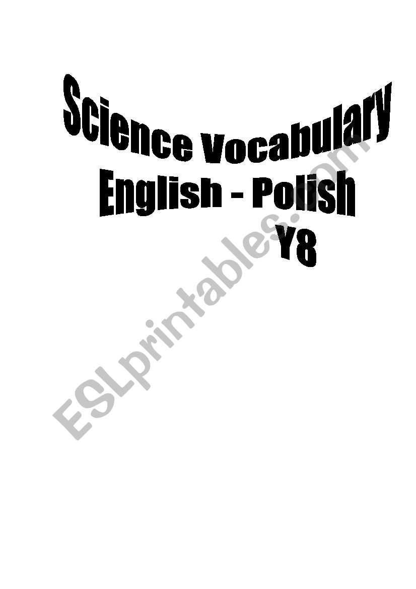 Y8 Science vocabulary translated into Polish