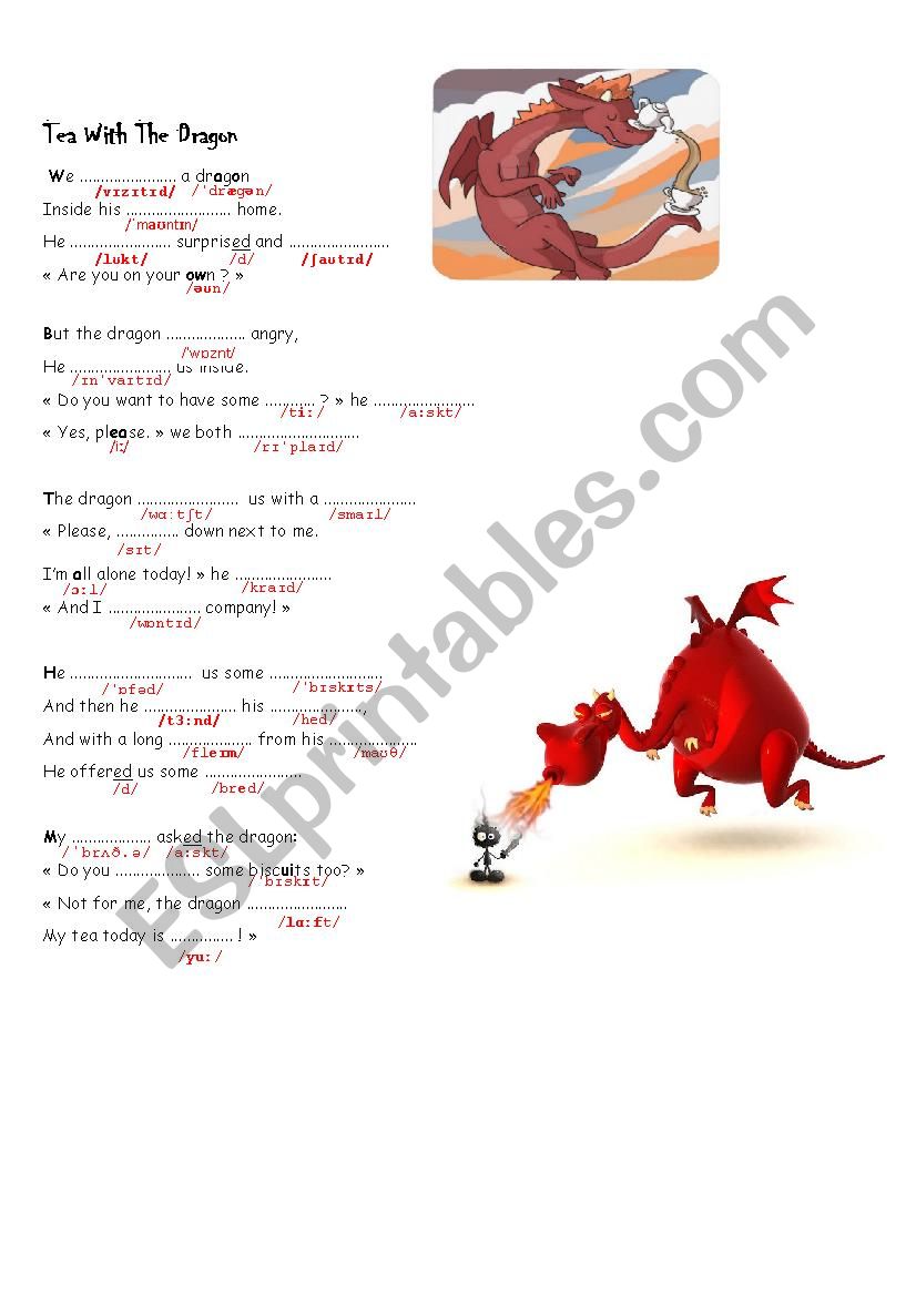 Poem Tea with the dragon  worksheet