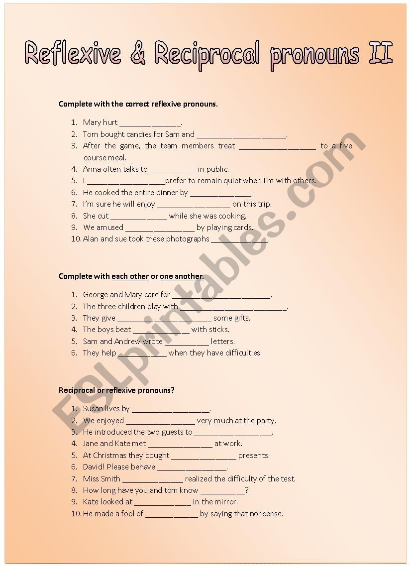 reflexive & reciprocal pronouns