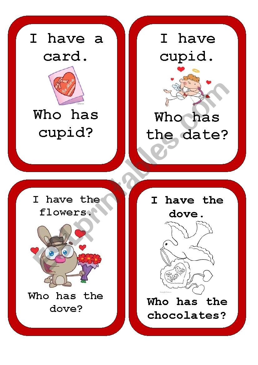 ValentinesÂ´ Speaking Cards worksheet