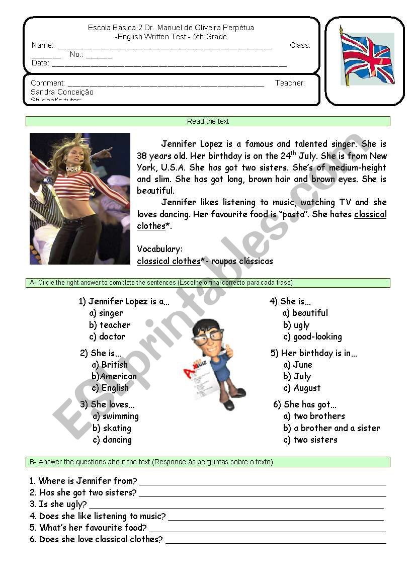 TEST - LIKES worksheet