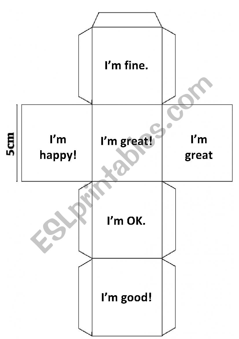 Greeting Dice worksheet