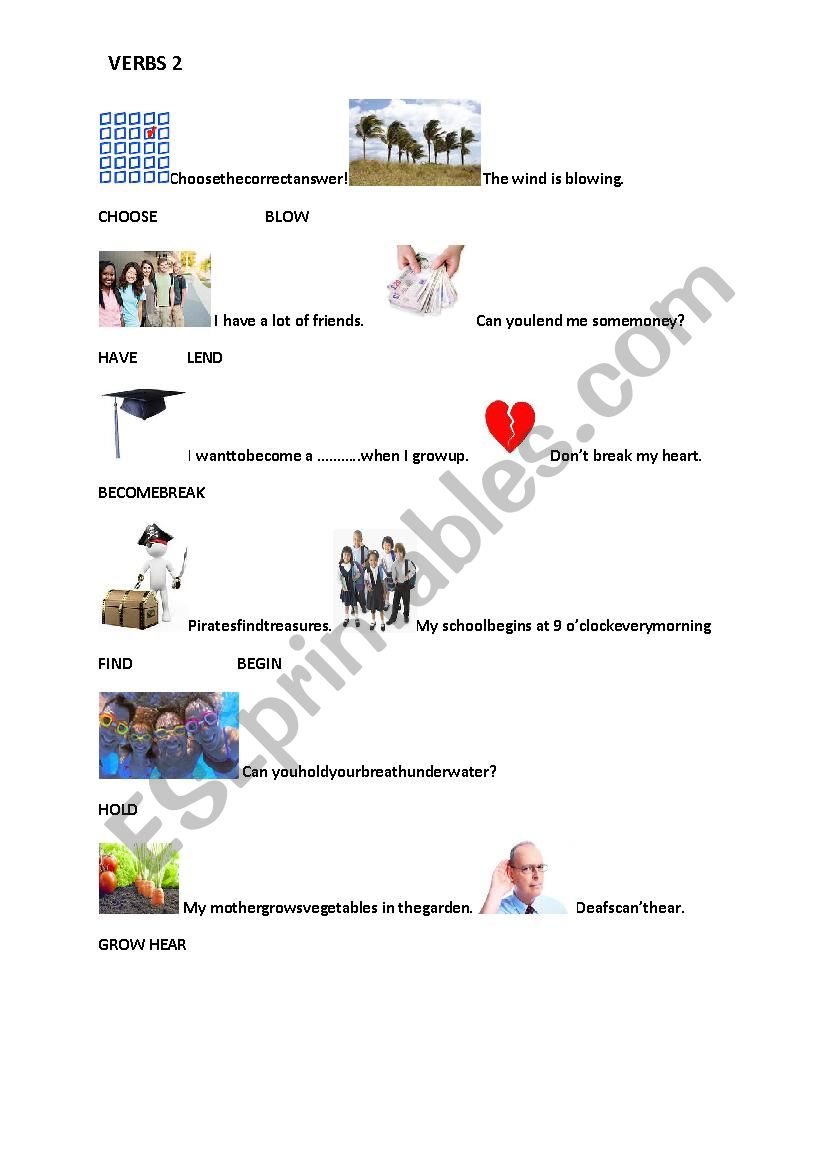 VERBS 2 worksheet