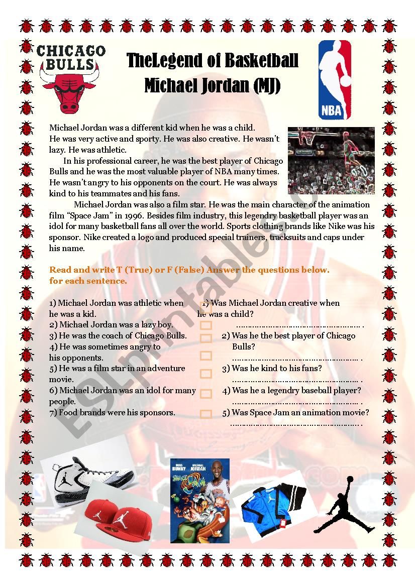 Michael Jordan  worksheet