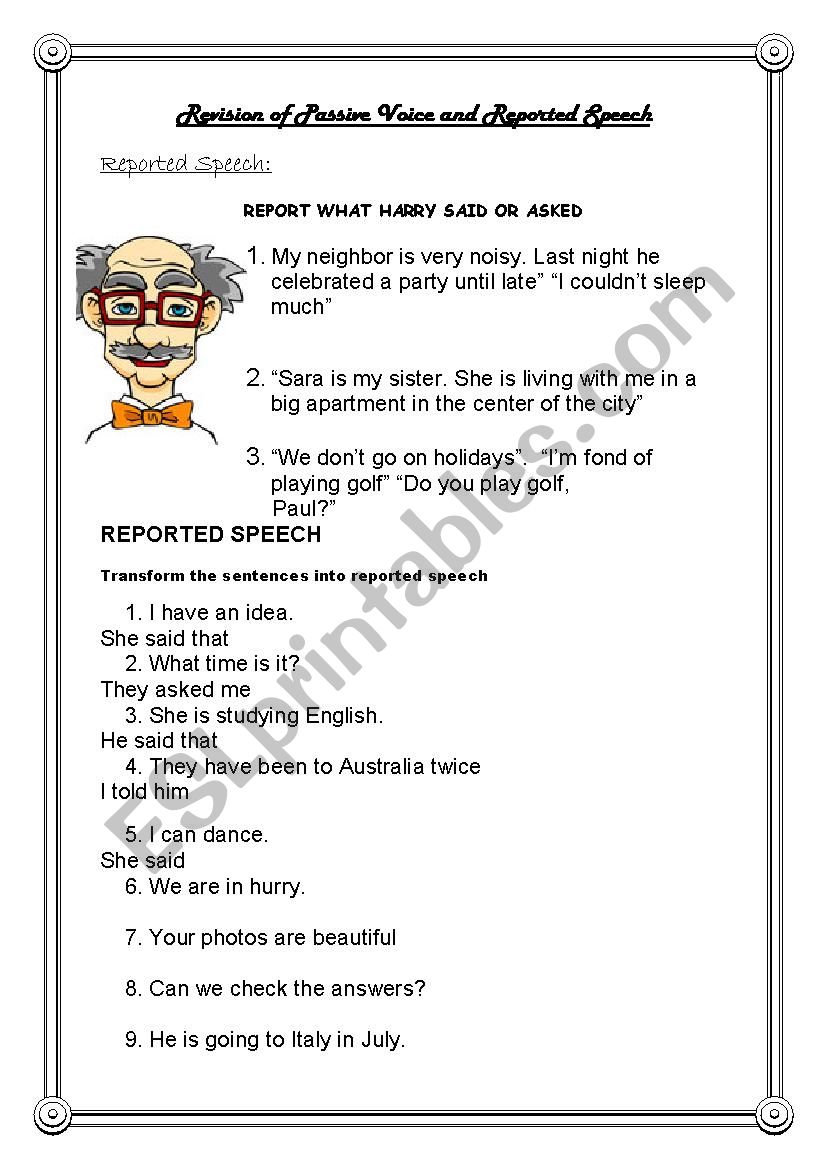 Passive Voice and Reported Speech