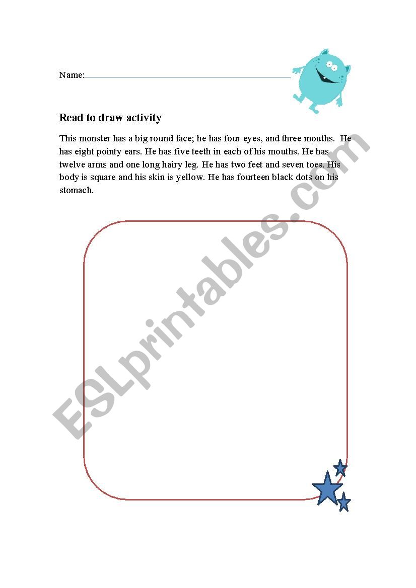 Read to draw activity  worksheet