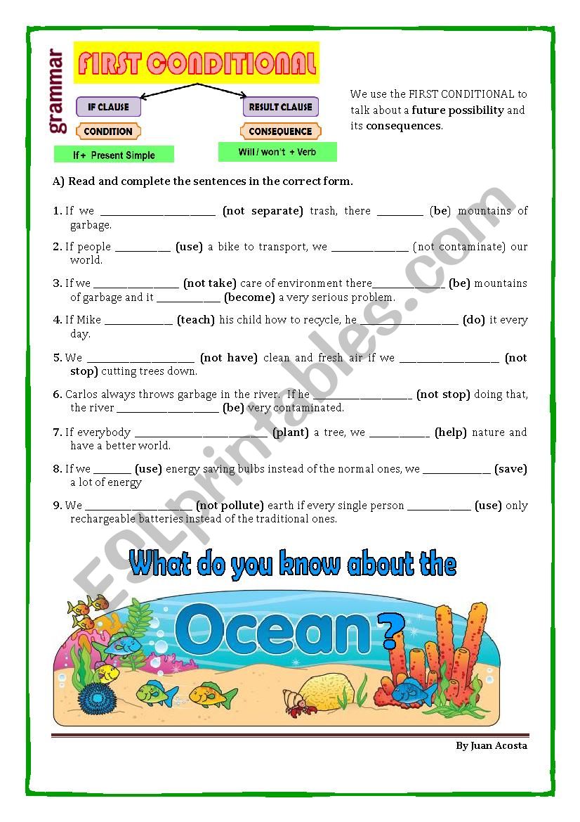 the ocean song worksheet