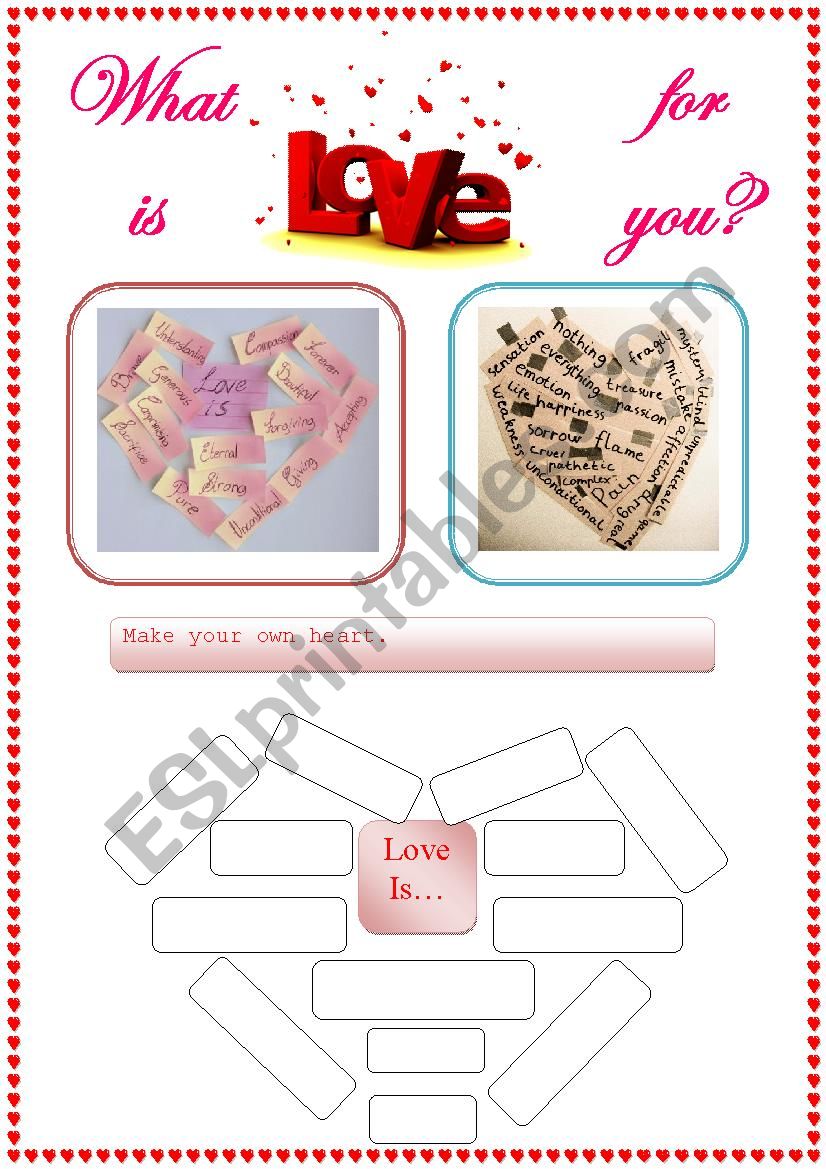 What is Love for You? worksheet
