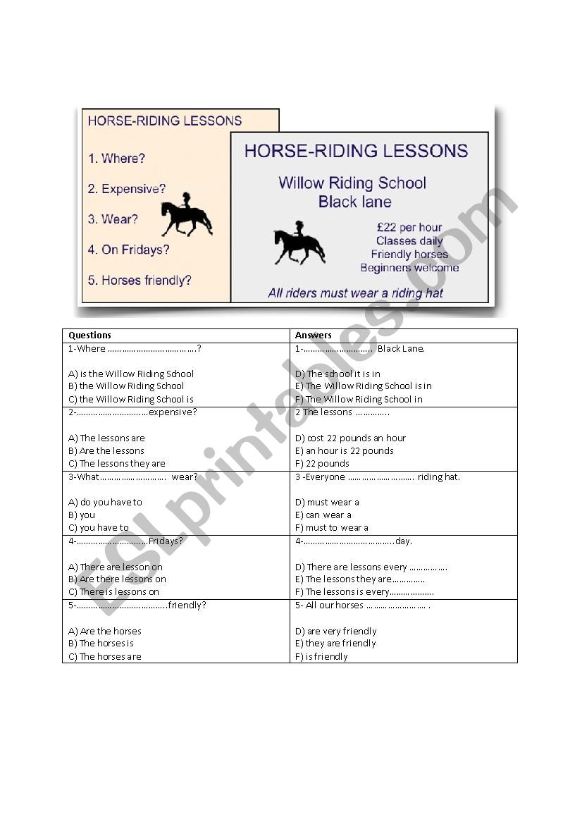 KET speaking part 2 worksheet