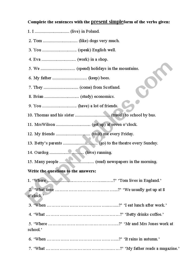 test on present simple,continuous and past simple,continuous