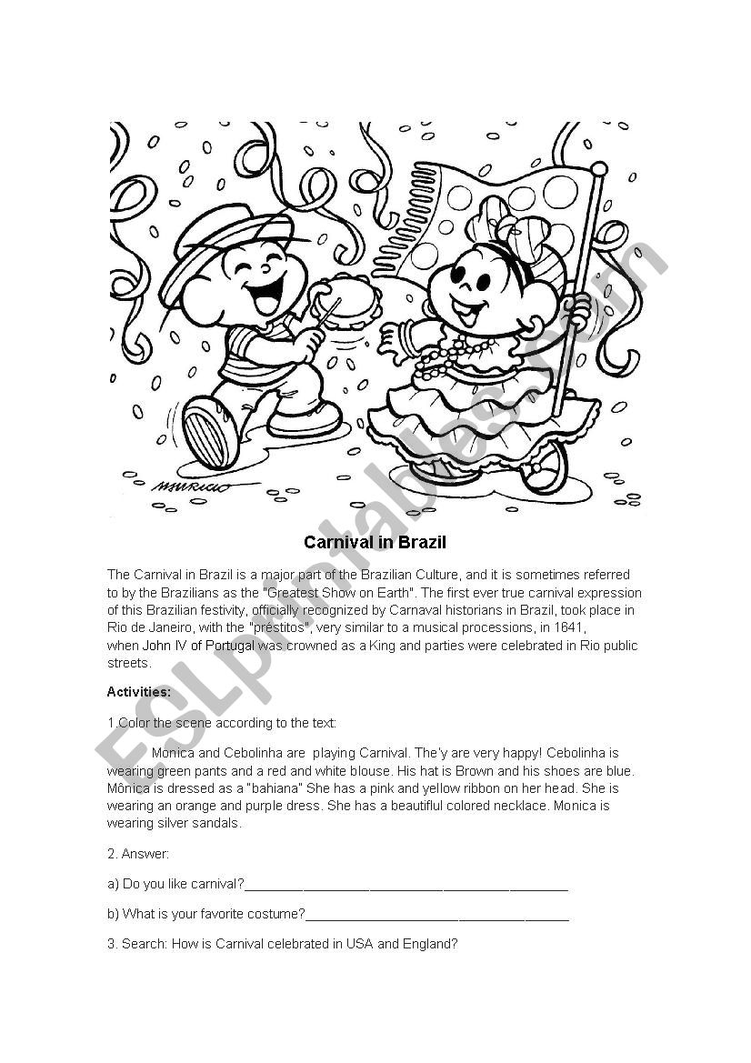 Carnival worksheet