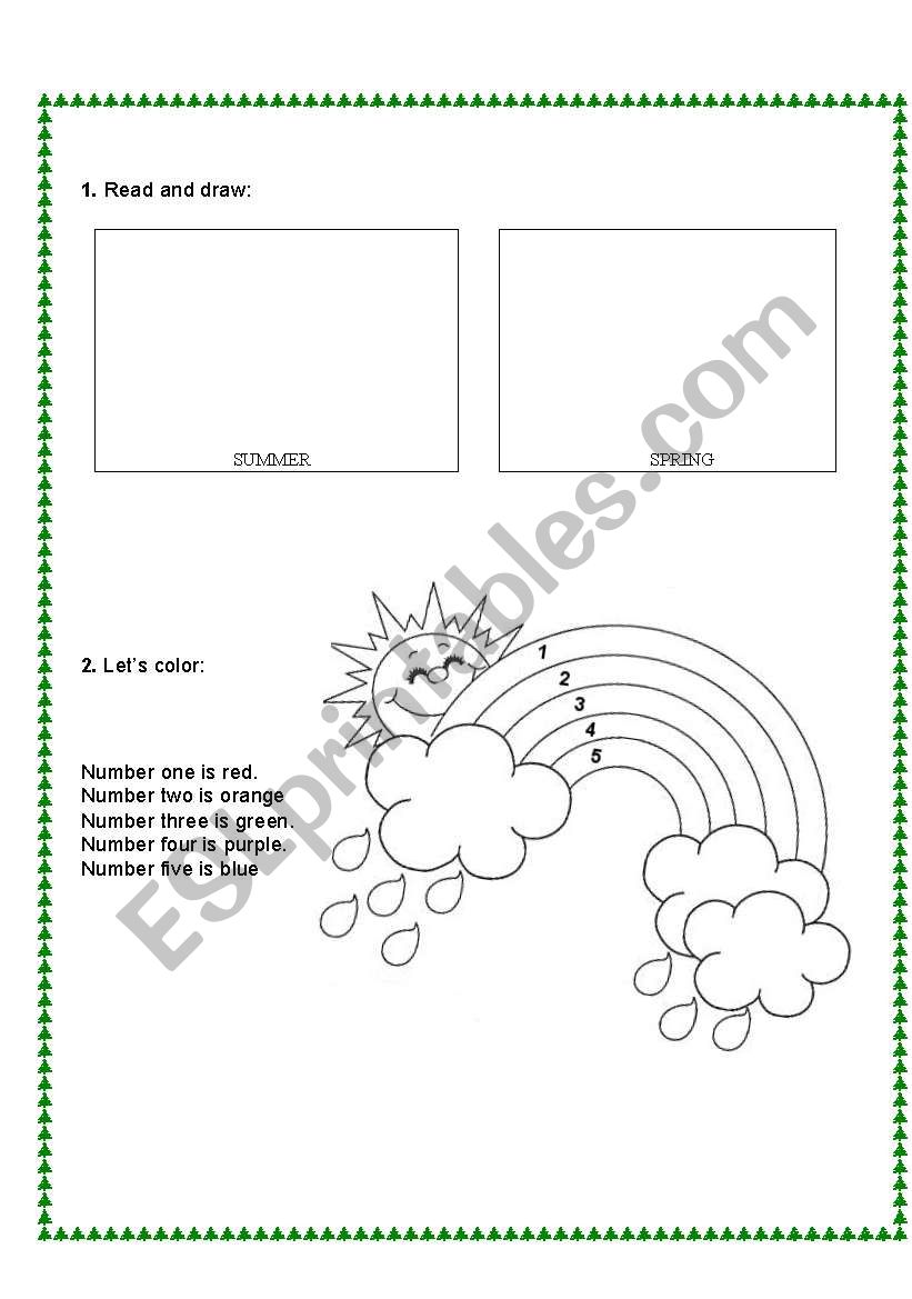 Colors and seasons worksheet