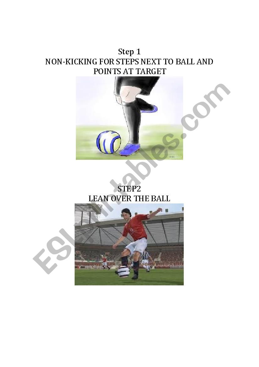 SOCCER PASSING CUES worksheet