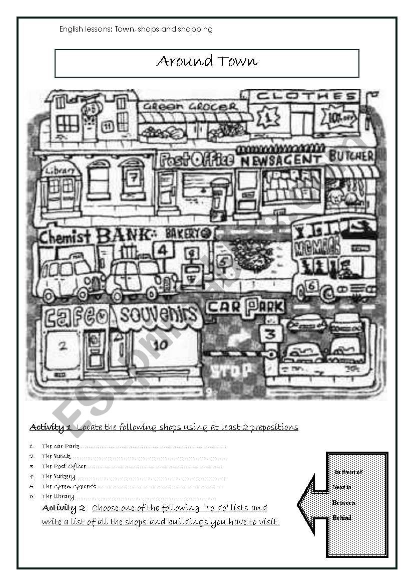 Around town worksheet