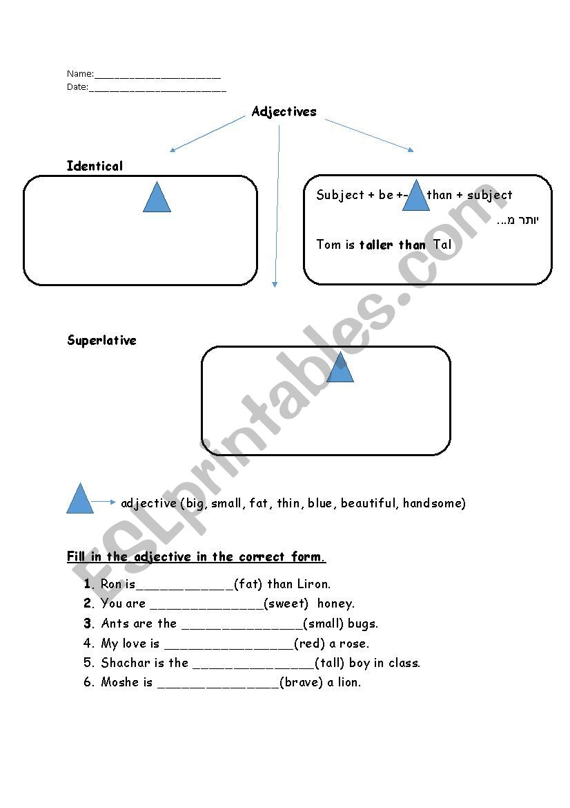 comparative and superlative worksheet