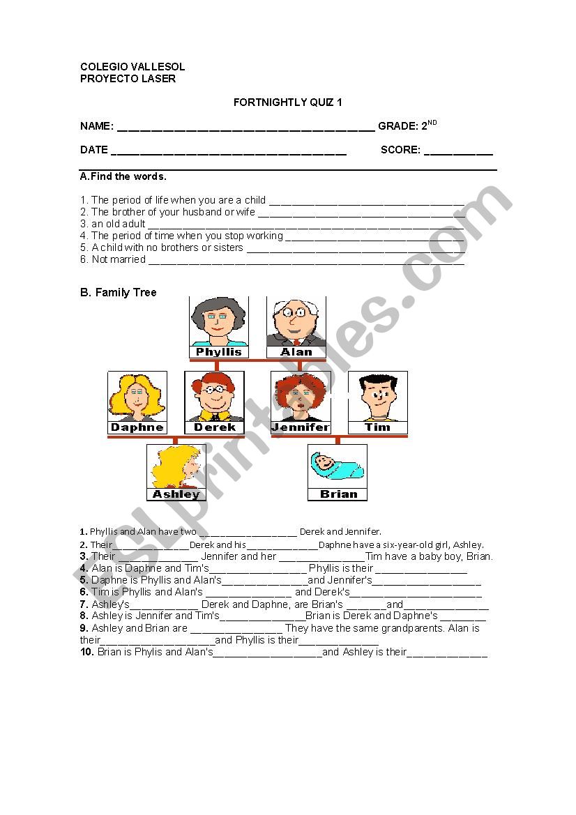 Vocabulary Quiz worksheet