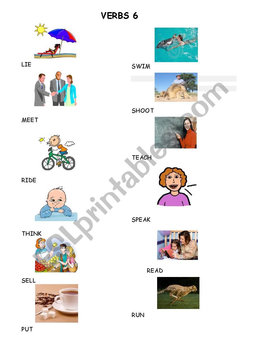 Verbs 6 worksheet