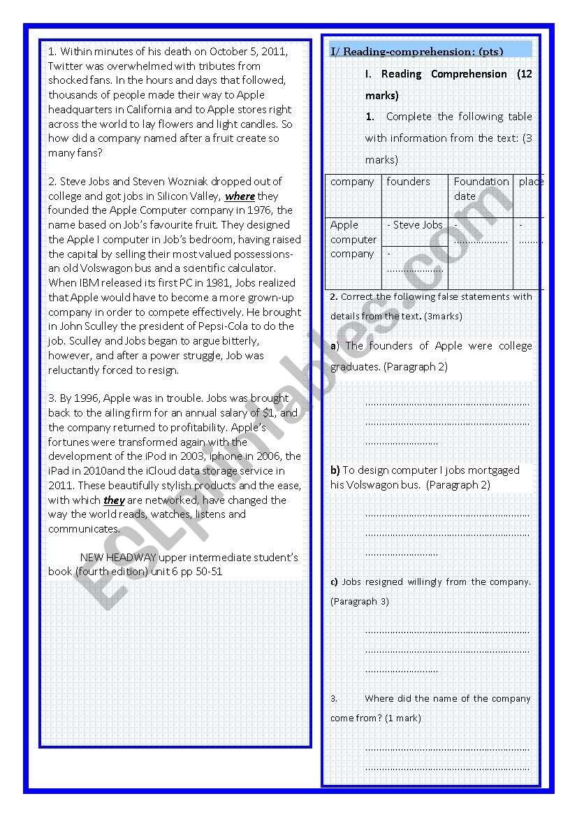 proposed bac test worksheet