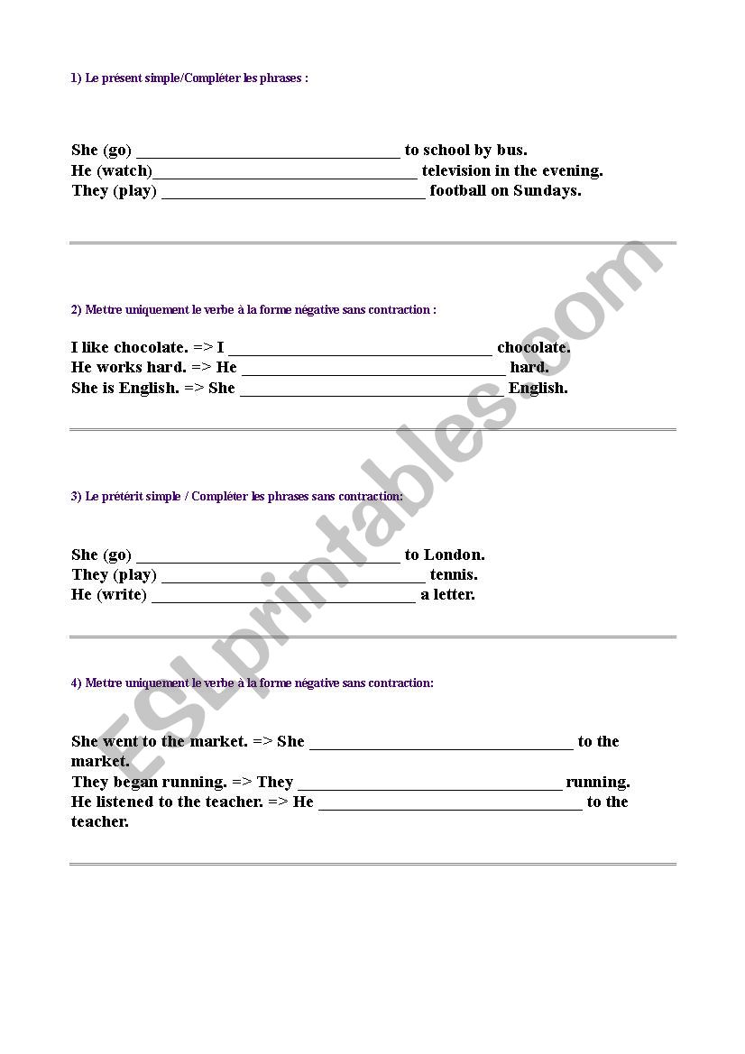 Grammar test Beginners worksheet