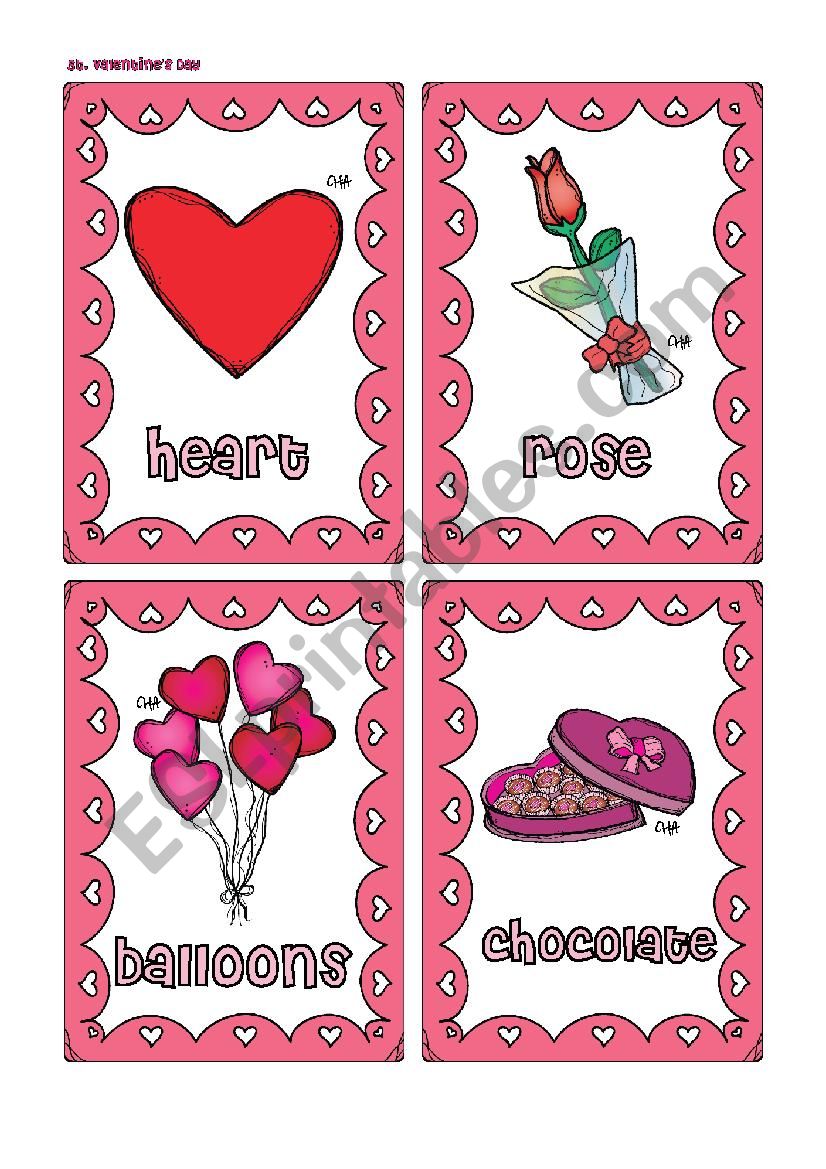 St. Valentines Day FLASHCARDS 1